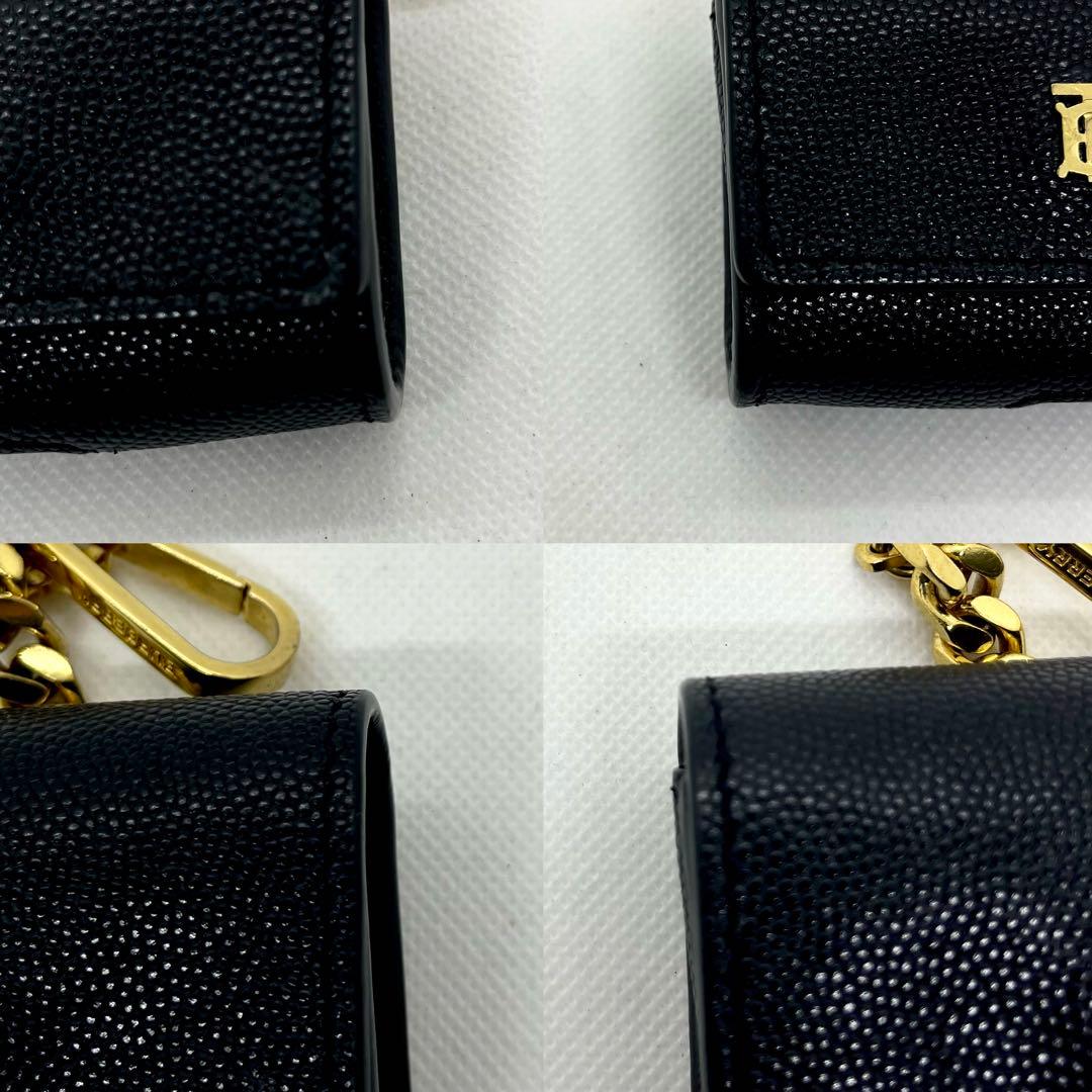 未使用級/現行✨バーバリー TB AirPods Pro ケース 本革 チェーン