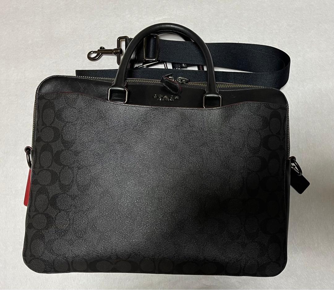 COACH コーチ　シグネイチャー　ビジネスバッグ　2way ブラック