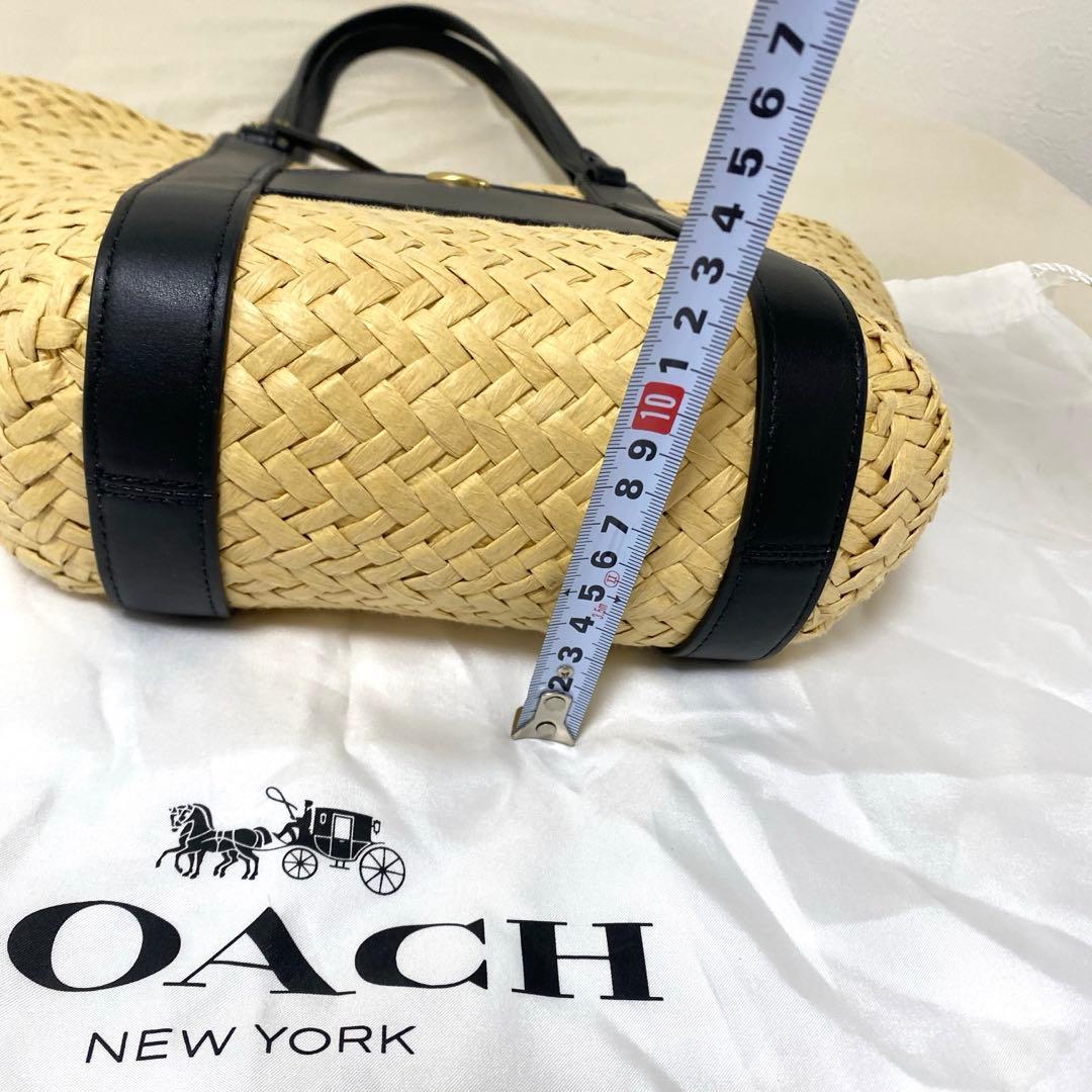 COACH ストロートートバッグ ベージュ×ブラック