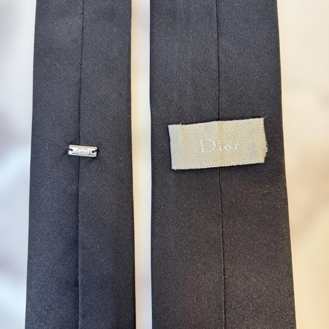 【レア✨】DIOR ネクタイ　ブラック　黒　ビー　蜂　ワンポイント　細身