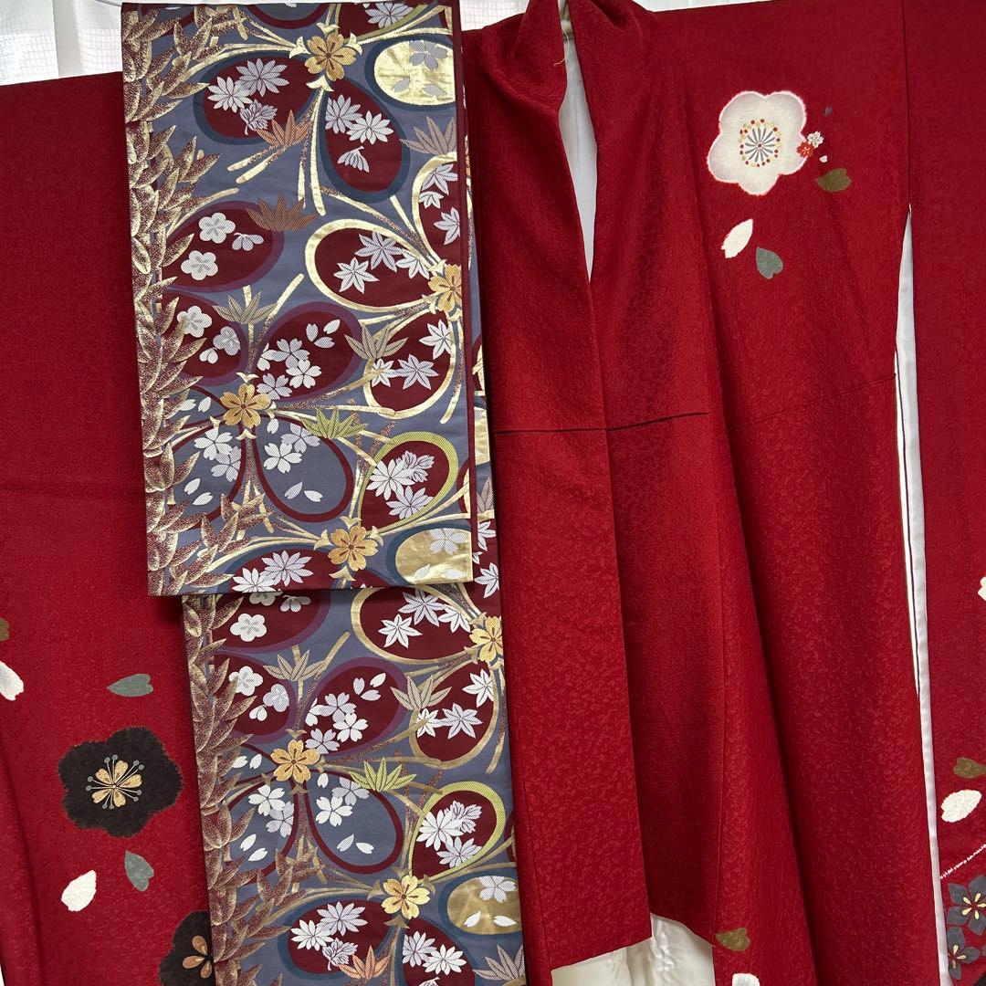 振袖と袋帯セット　絹　丸昌