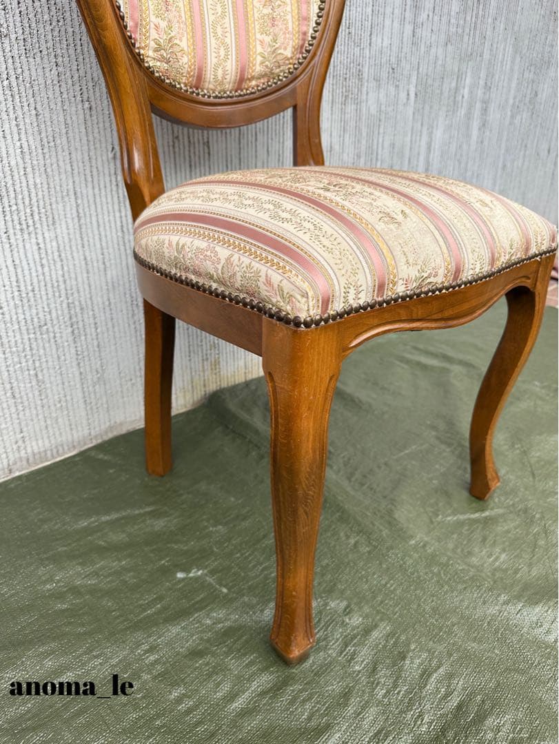 【ダイニングチェア】イタリア　木製　猫足　ロココ調　アンティークヴィンテージ◎