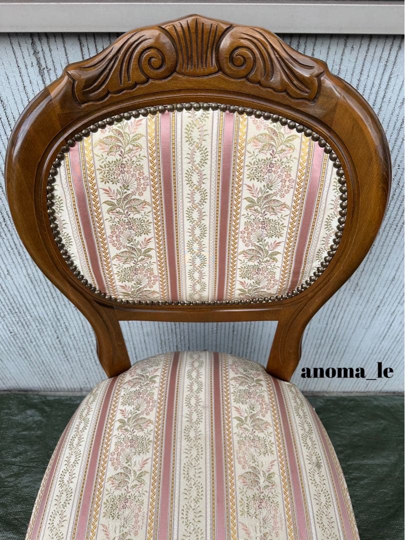 【ダイニングチェア】イタリア　木製　猫足　ロココ調　アンティークヴィンテージ◎