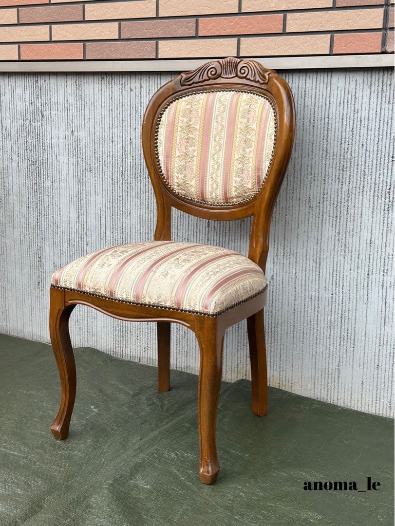 【ダイニングチェア】イタリア　木製　猫足　ロココ調　アンティークヴィンテージ◎