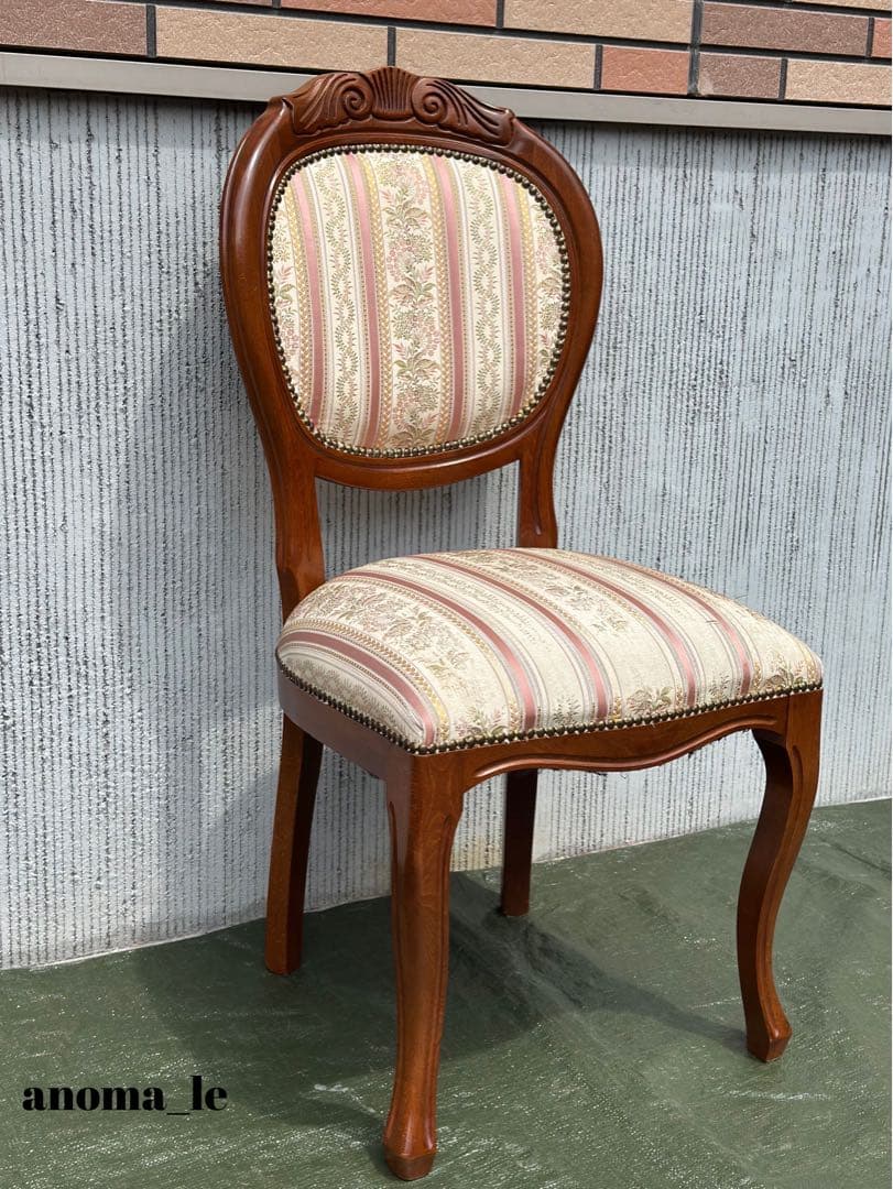 【ダイニングチェア】イタリア　木製　猫足　ロココ調　アンティークヴィンテージ◎