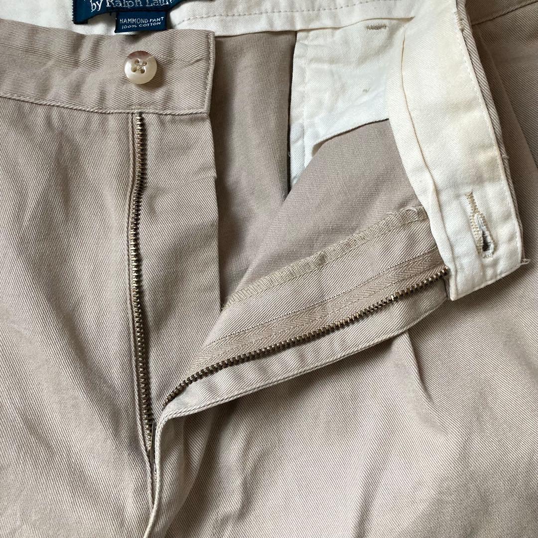 90s RalphLauren ツータックワイドチノトラウザー ポロチノ USA