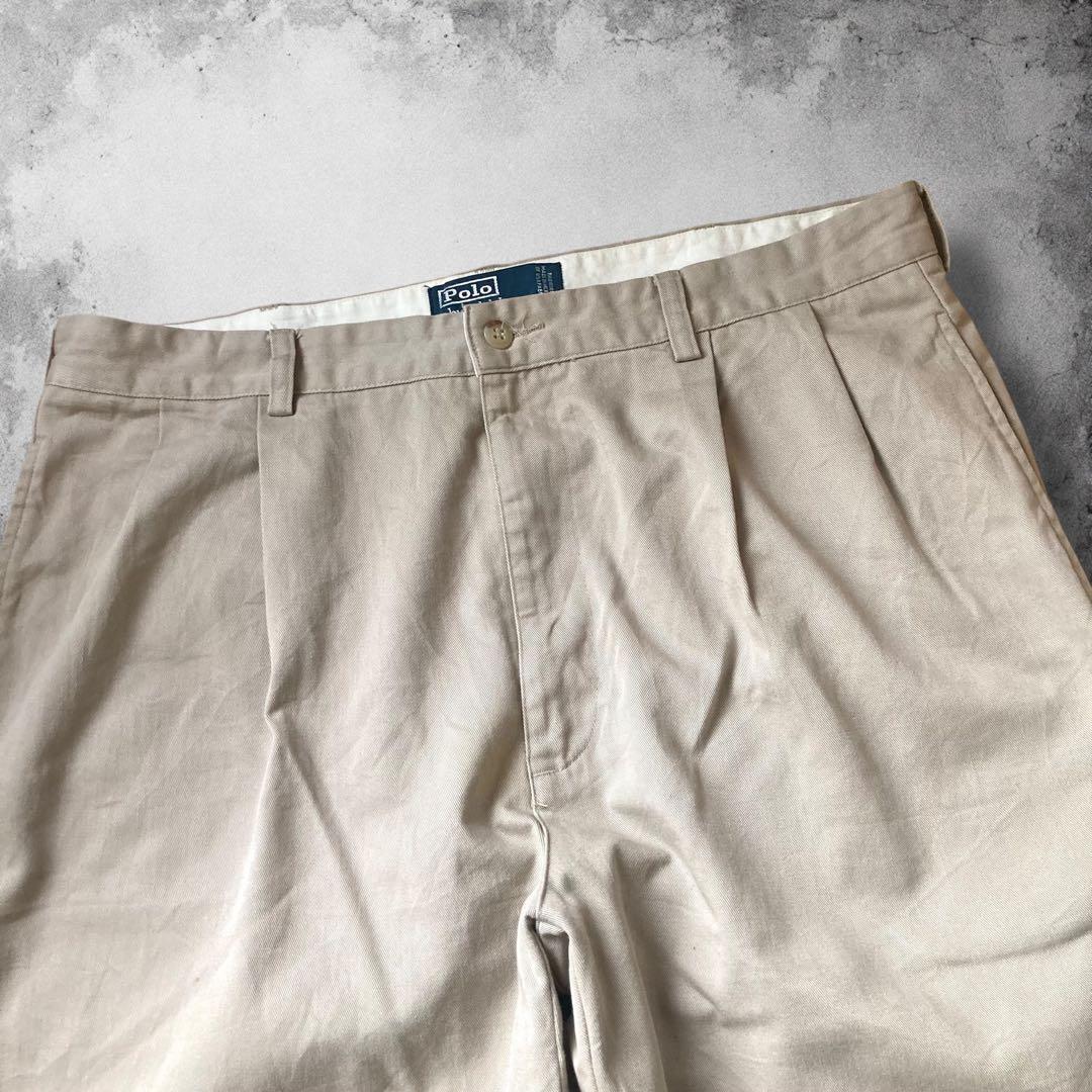 90s RalphLauren ツータックワイドチノトラウザー ポロチノ USA
