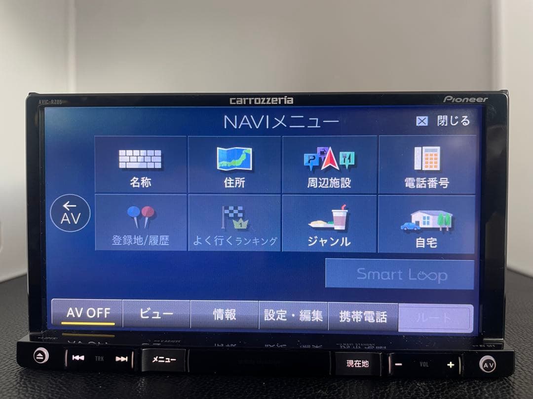 最新地図楽ナビAVIC-RZ05中古180mm7Ｖ型ワンセグTV 最新オービス