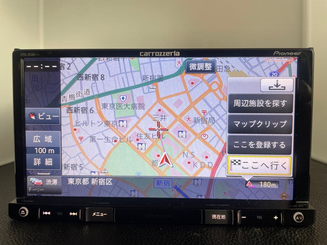 最新地図楽ナビAVIC-RZ05中古180mm7Ｖ型ワンセグTV 最新オービス