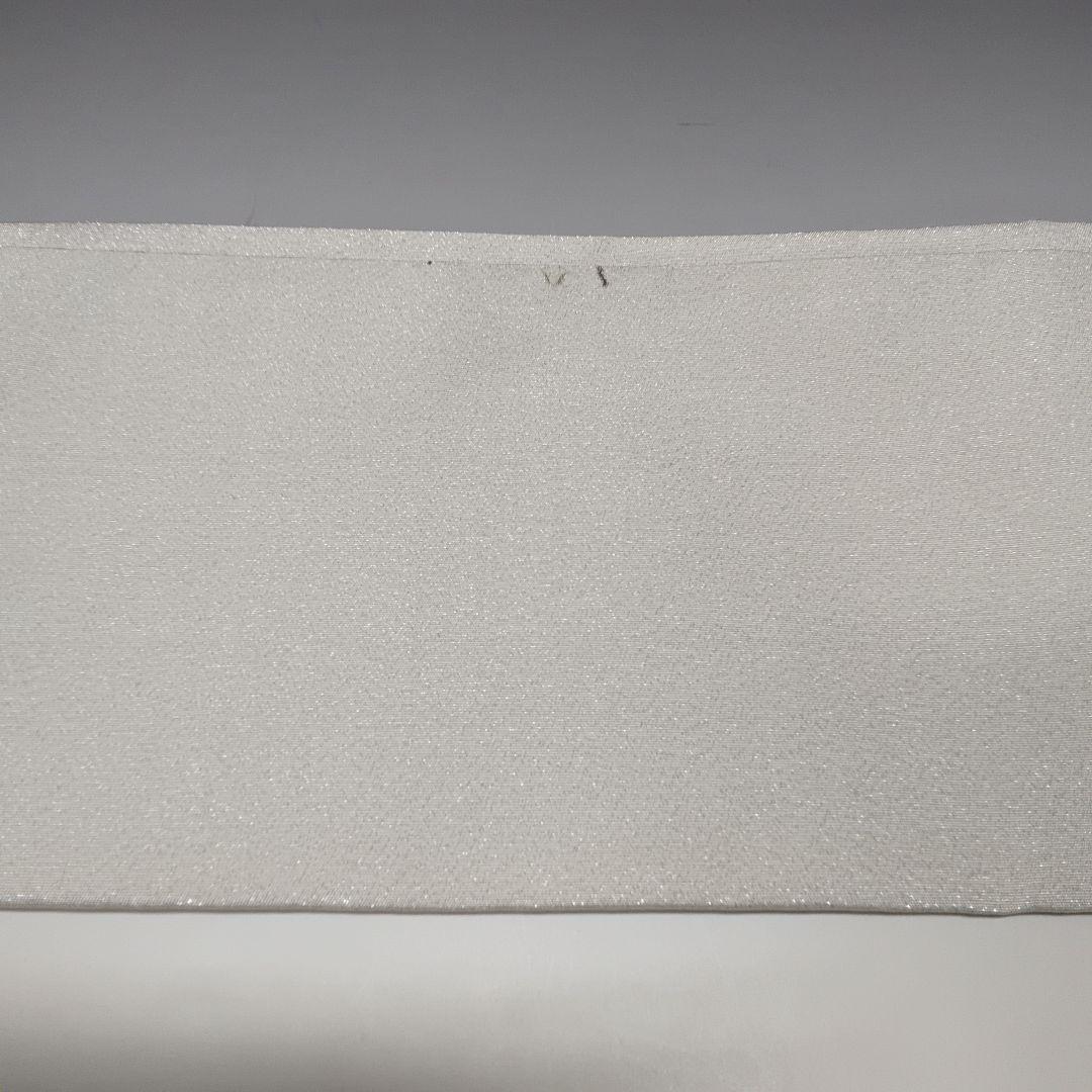 美品❗二重太鼓の付け帯⭐シルバー 松竹梅菊 お太鼓柄 3136+フック500