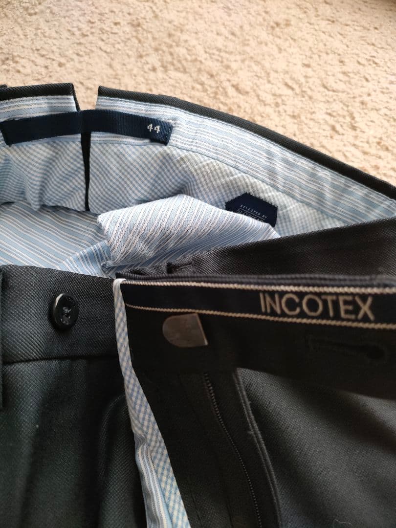 【美品】INCOTEX ダークネイビー スラックス 44