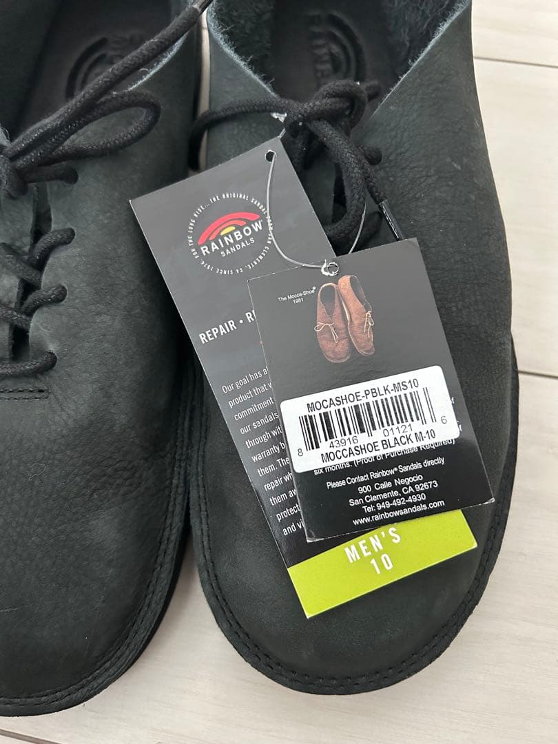 RAINBOW SANDALS レインボーサンダル モカシュー28cmブラック