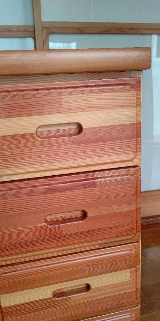 値下げ！ナチュラルウッド　木製チェスト　引き出し4段