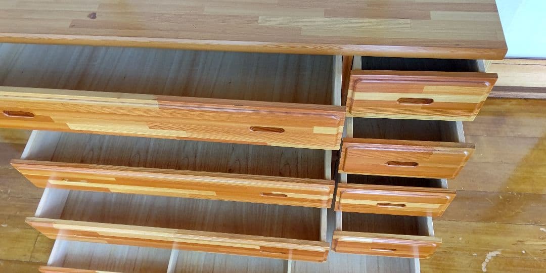 値下げ！ナチュラルウッド　木製チェスト　引き出し4段