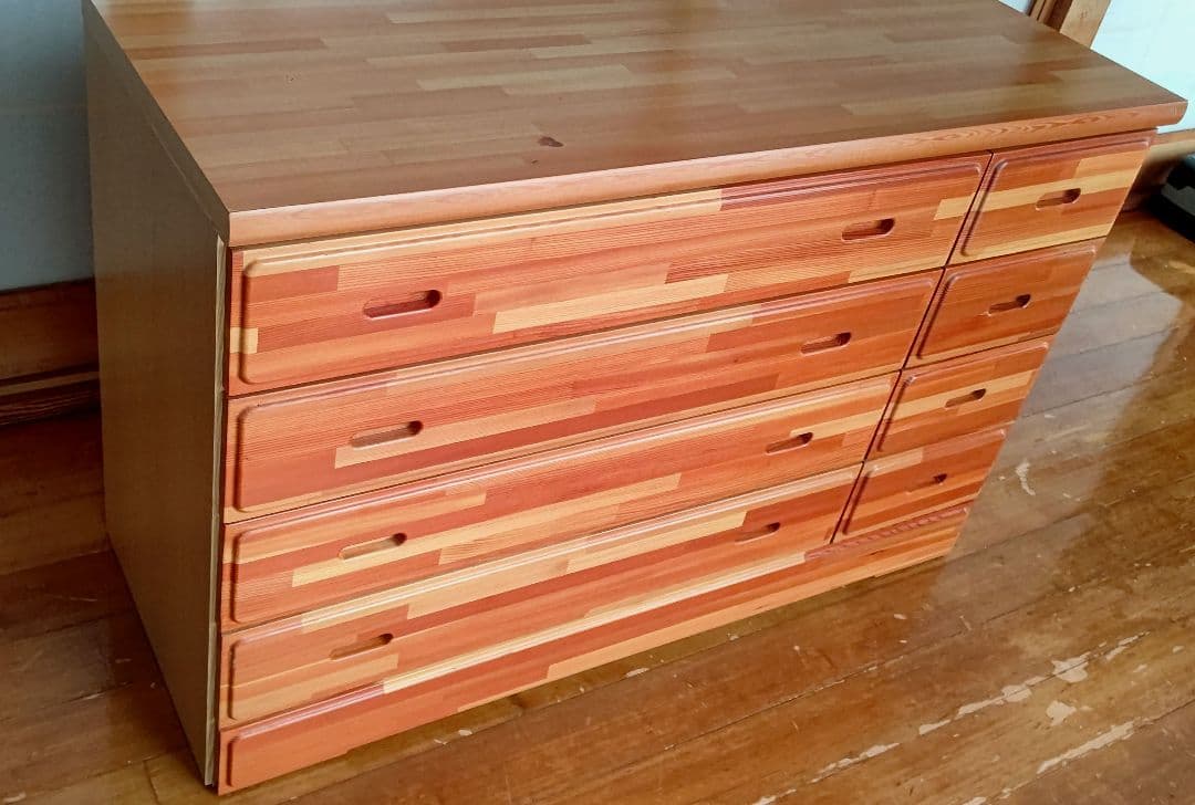 値下げ！ナチュラルウッド　木製チェスト　引き出し4段