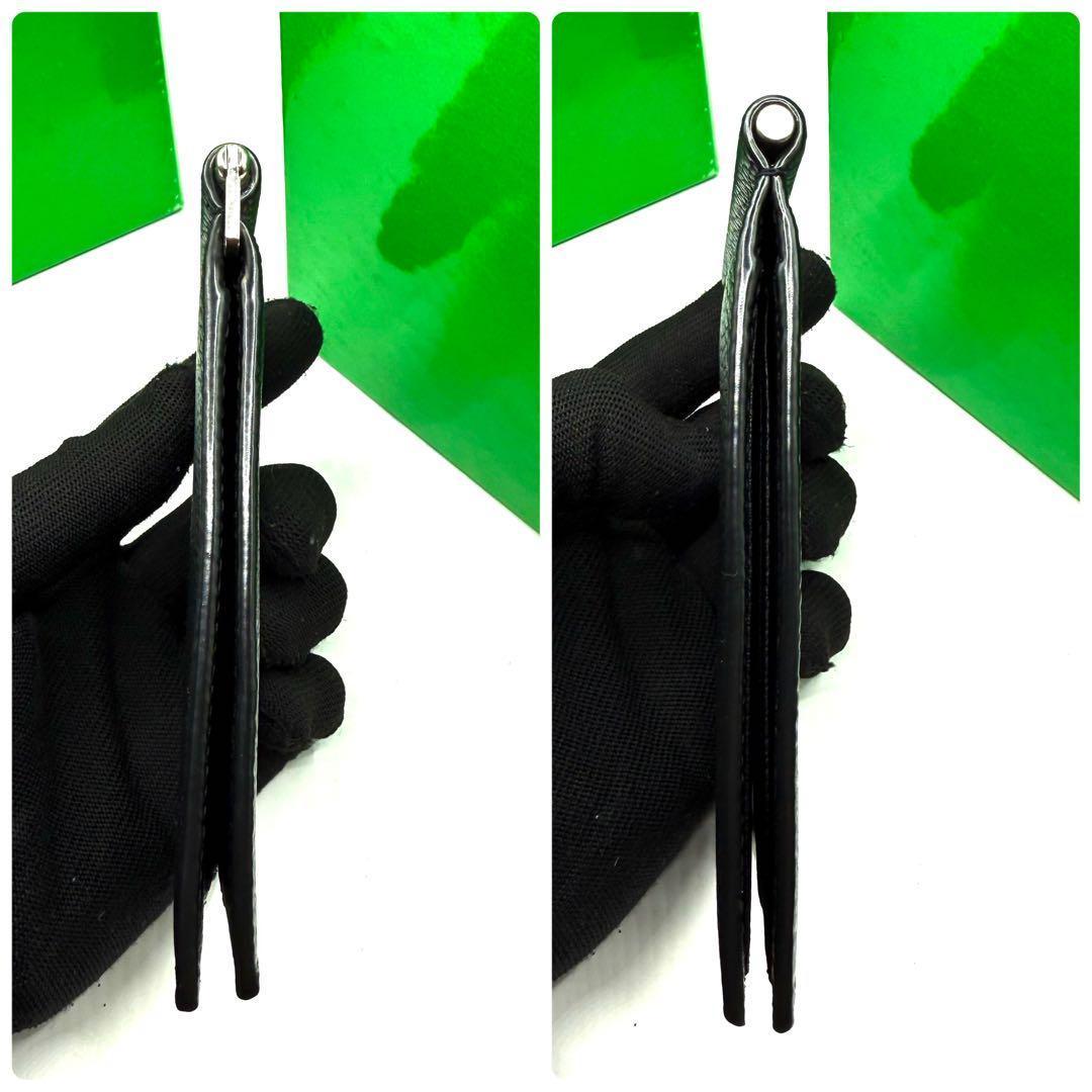 【未使用級✨】サンローラン マネークリップ カサンドラ 型押し シボ革 ブラック