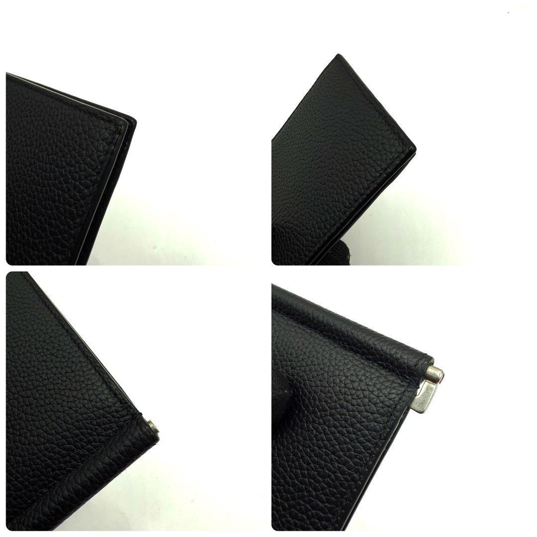 【未使用級✨】サンローラン マネークリップ カサンドラ 型押し シボ革 ブラック