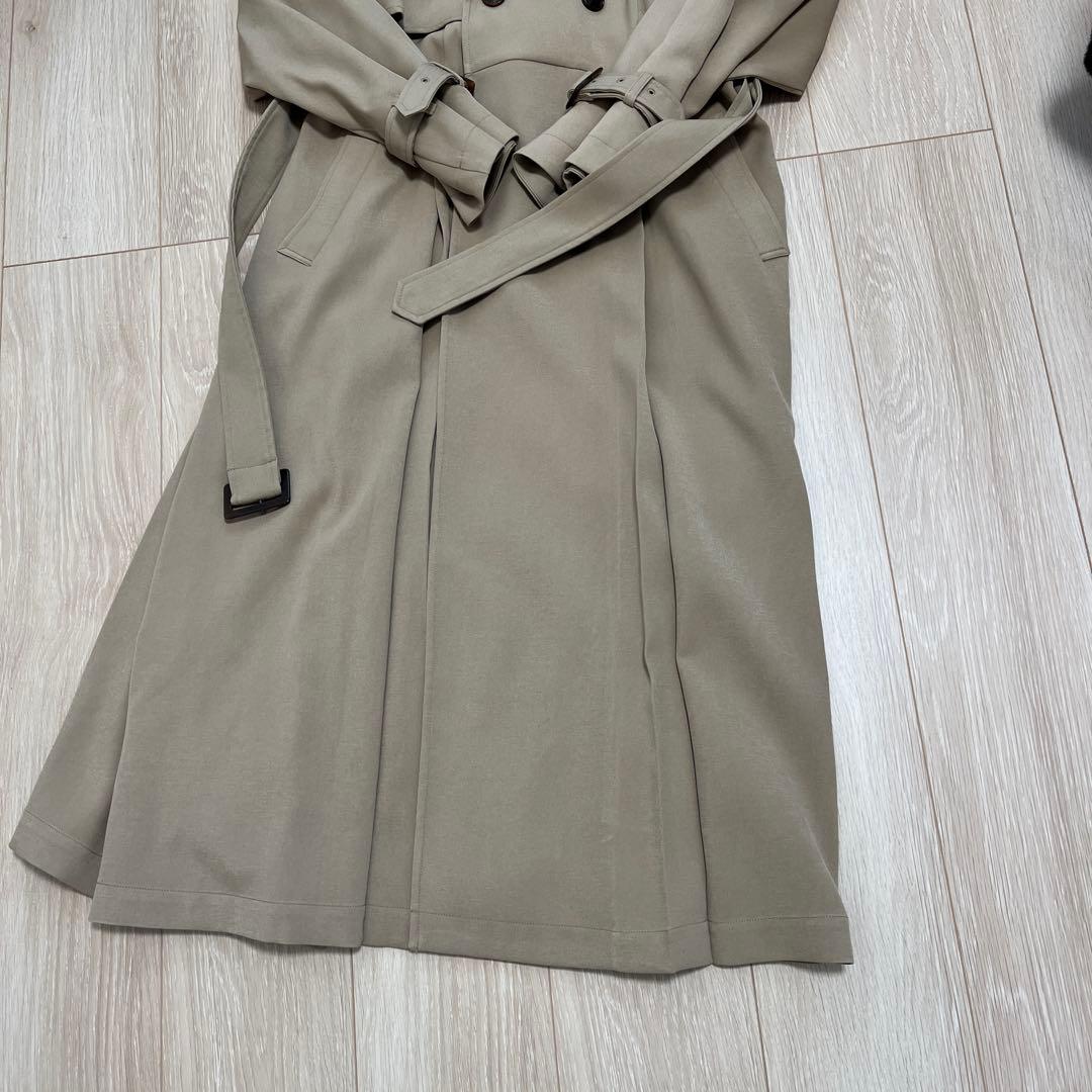 美品　cohina レザーライクカラートレンチコート　レギュラー　ベージュ