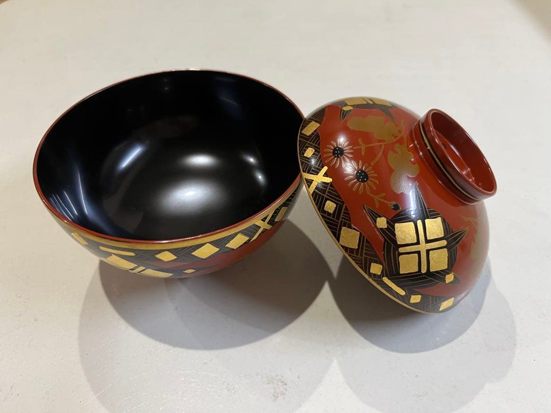 吸物椀　輪島塗木製　金箔　秀衡模様　浄法寺　蒔絵【写真の確認をお願いします】