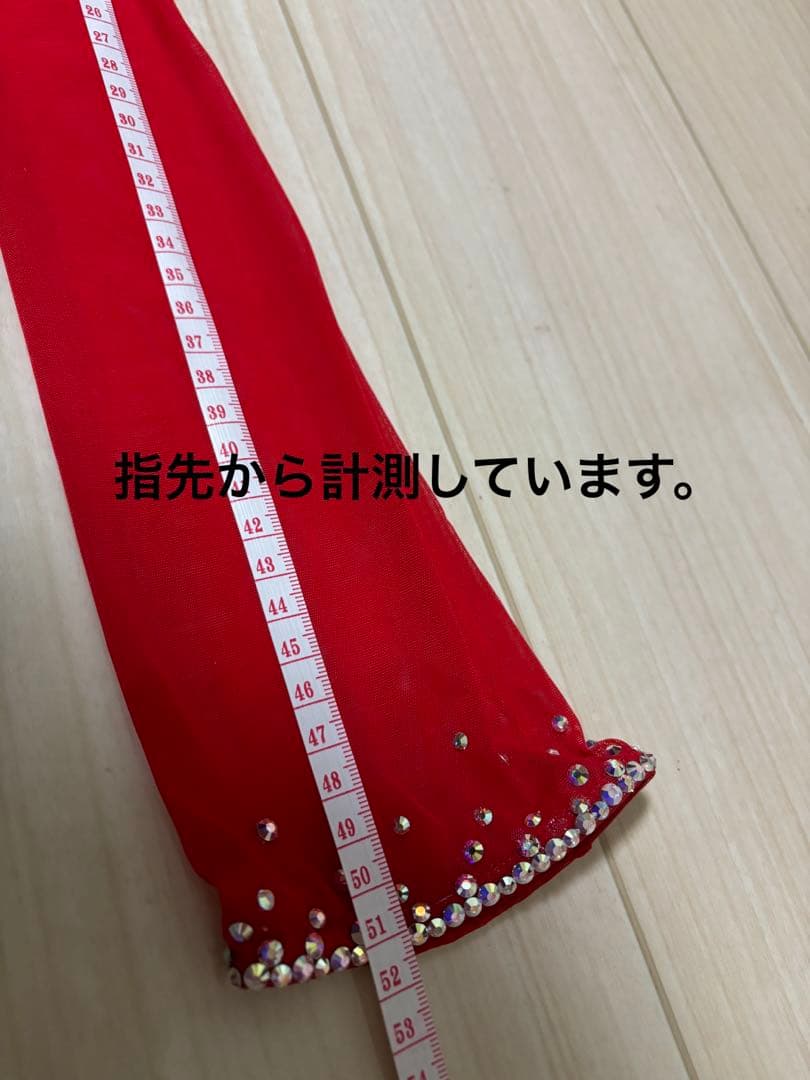 【値下げ】社交ダンス　グローブ　　手袋　赤　石付き　タカダンス