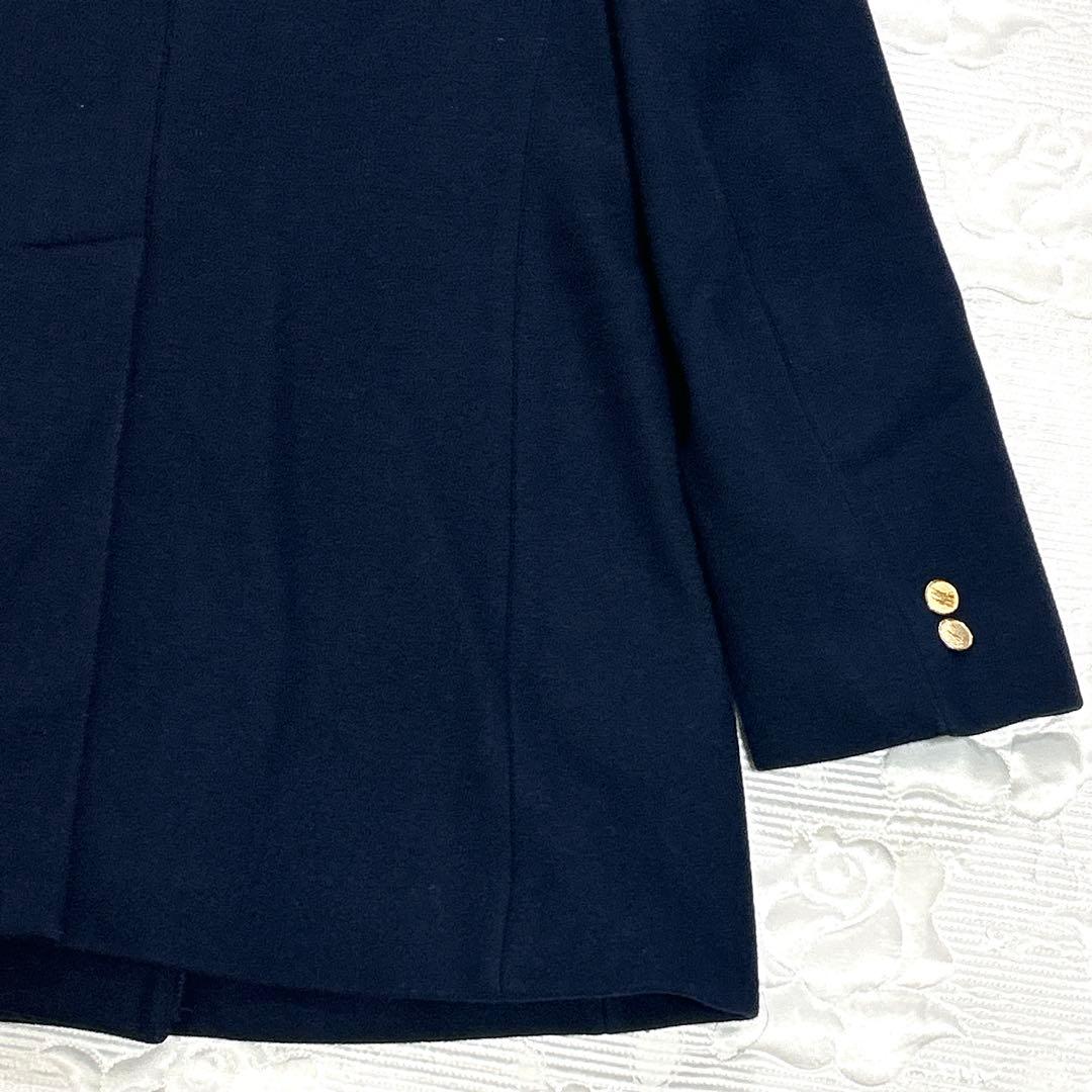 美品❤︎バーバリーズ 白タグ 金ボタン 紺 ピーコート ウール ダブルブレスト M