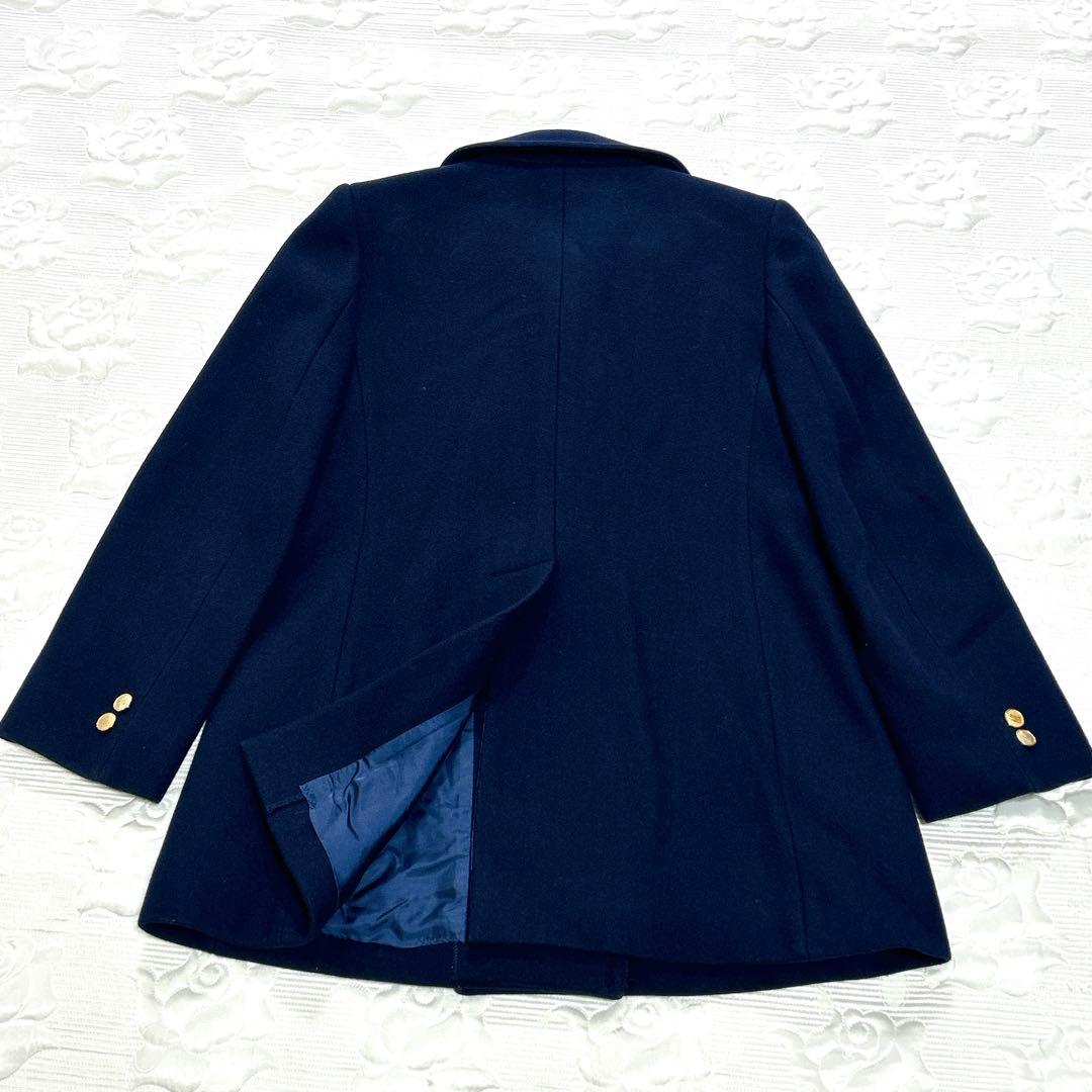 美品❤︎バーバリーズ 白タグ 金ボタン 紺 ピーコート ウール ダブルブレスト M
