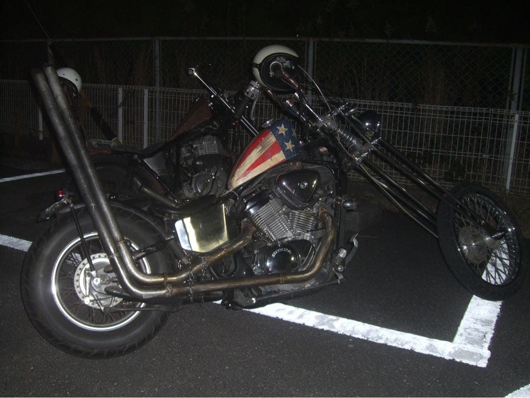 スティード　カチアゲ　スラッシュカットマフラー　ワンオフ