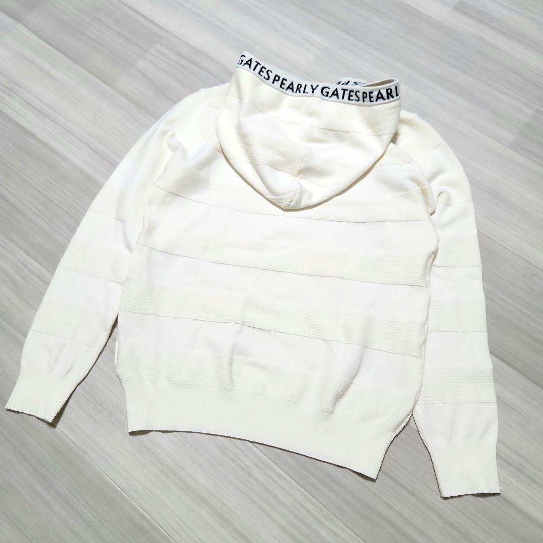 PEARLY GATES☆2023ストレッチ防風保温ボーダーツインニット1M白