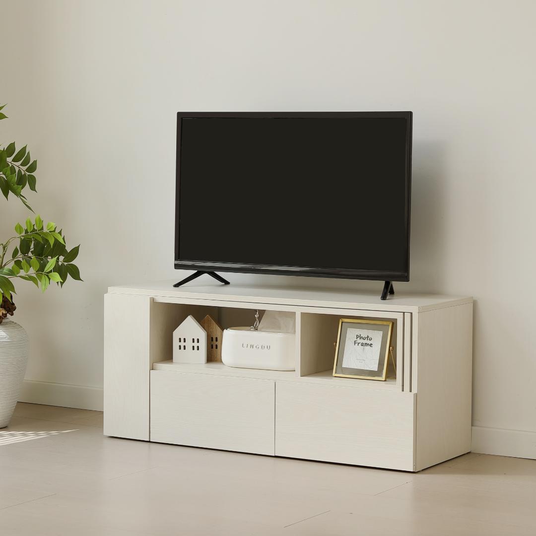 超人気！テレビ台 ローボード 収納 伸縮自由 幅95～169cm WHITE
