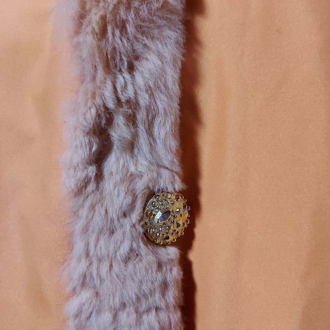 リアル シェアードファーWフェイスリバーシブルハーフコート希少オレンジ色