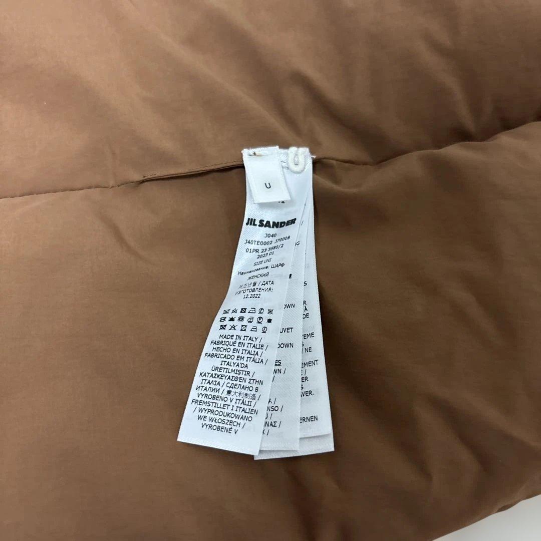 Jilsander ジルサンダー　パデッドスカーフ　ダウンマフラー　ブラウン