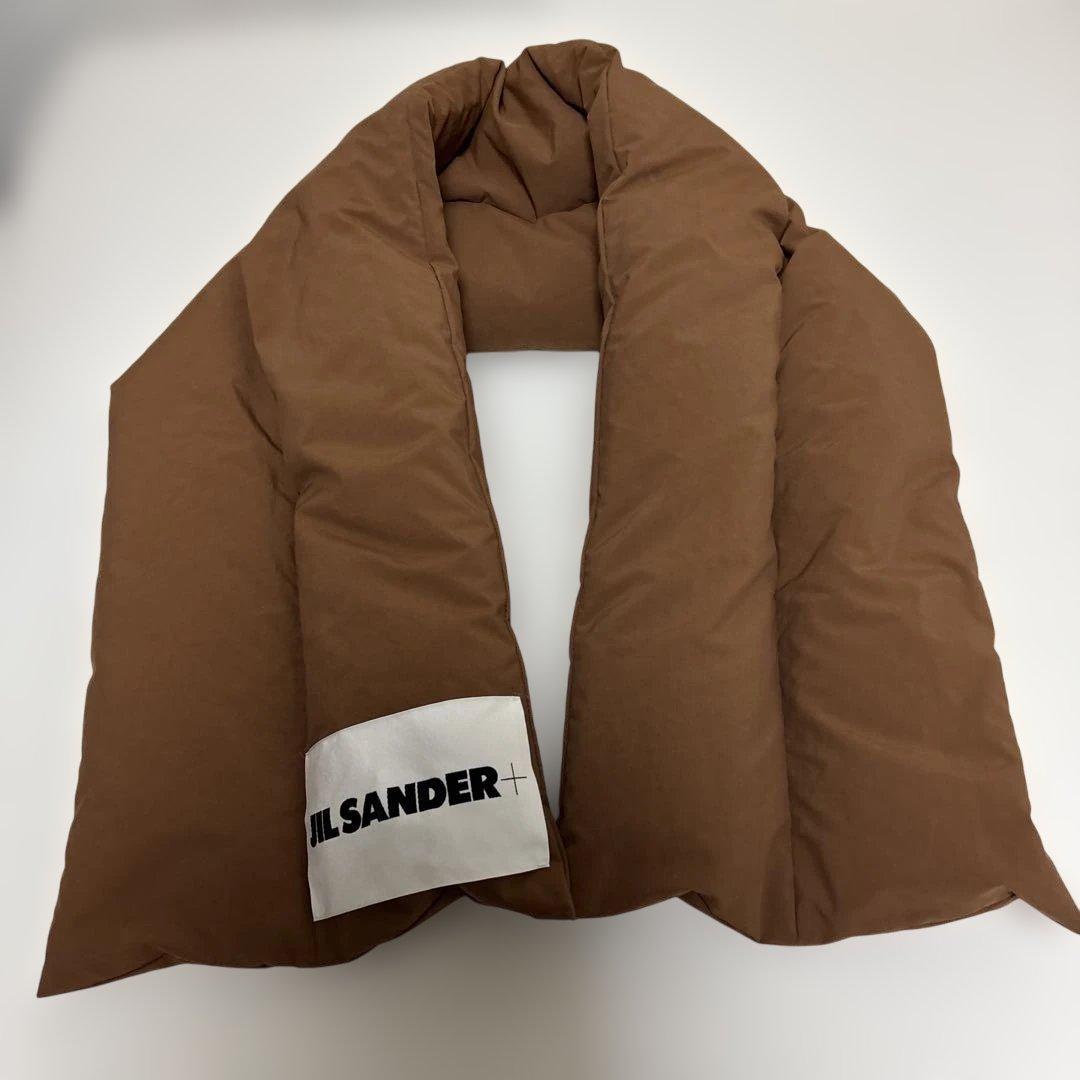 Jilsander ジルサンダー　パデッドスカーフ　ダウンマフラー　ブラウン