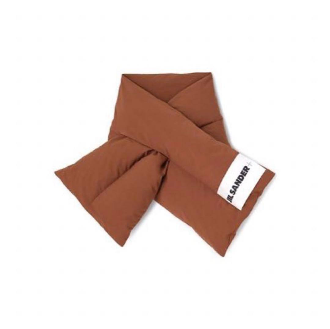Jilsander ジルサンダー　パデッドスカーフ　ダウンマフラー　ブラウン