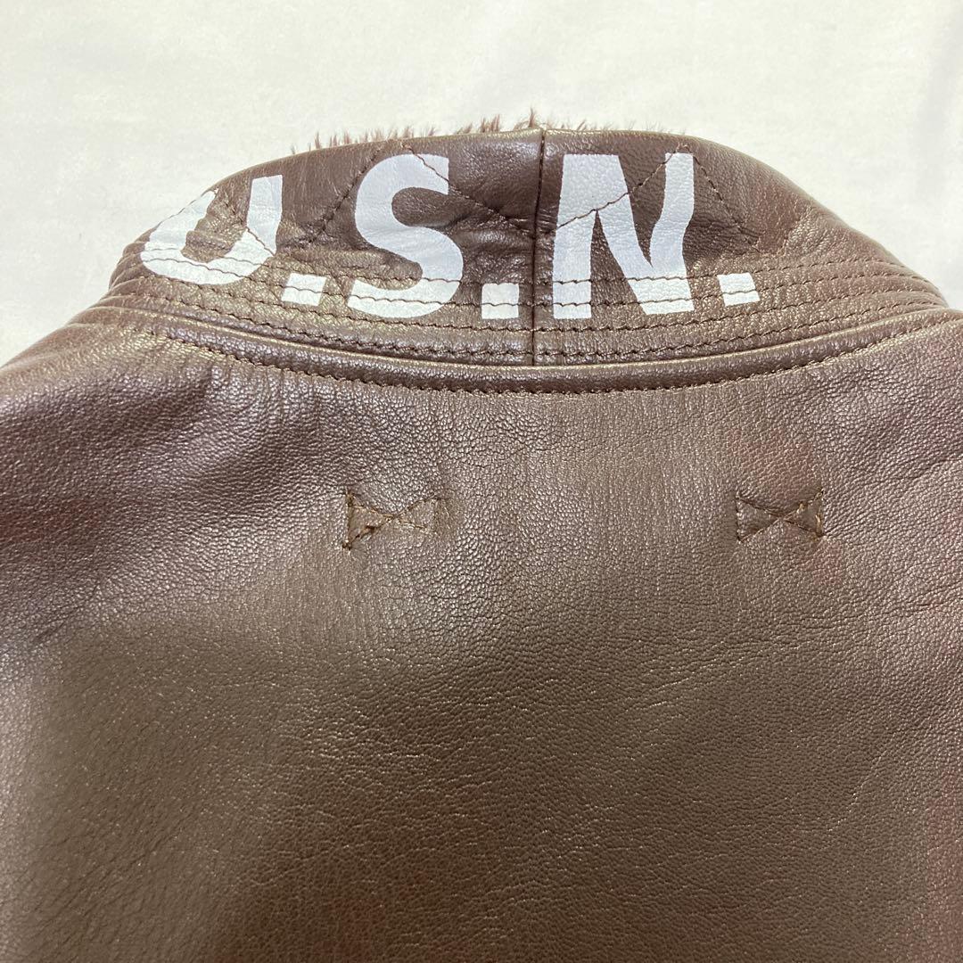 【極美品】極上ゴートレザー✨️G-1 フライトジャケット2XLビッグサイズ USN