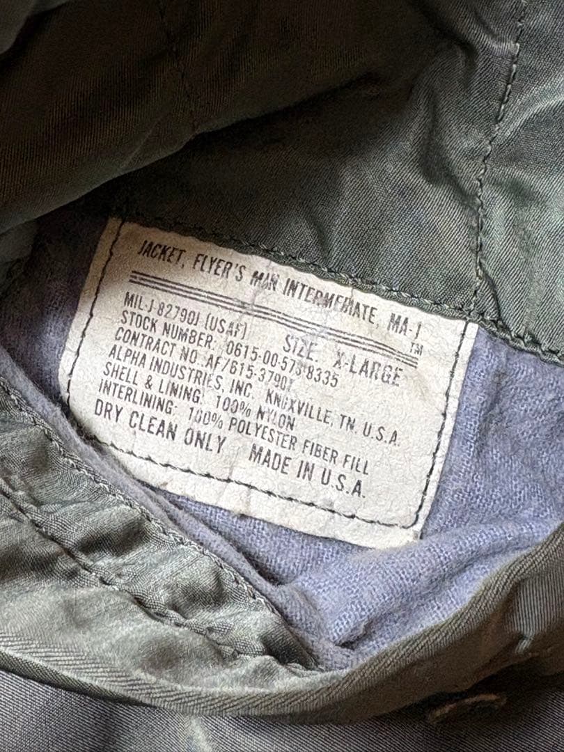 80sアルファMA-1 ALPHA INDUSTRIES size XL