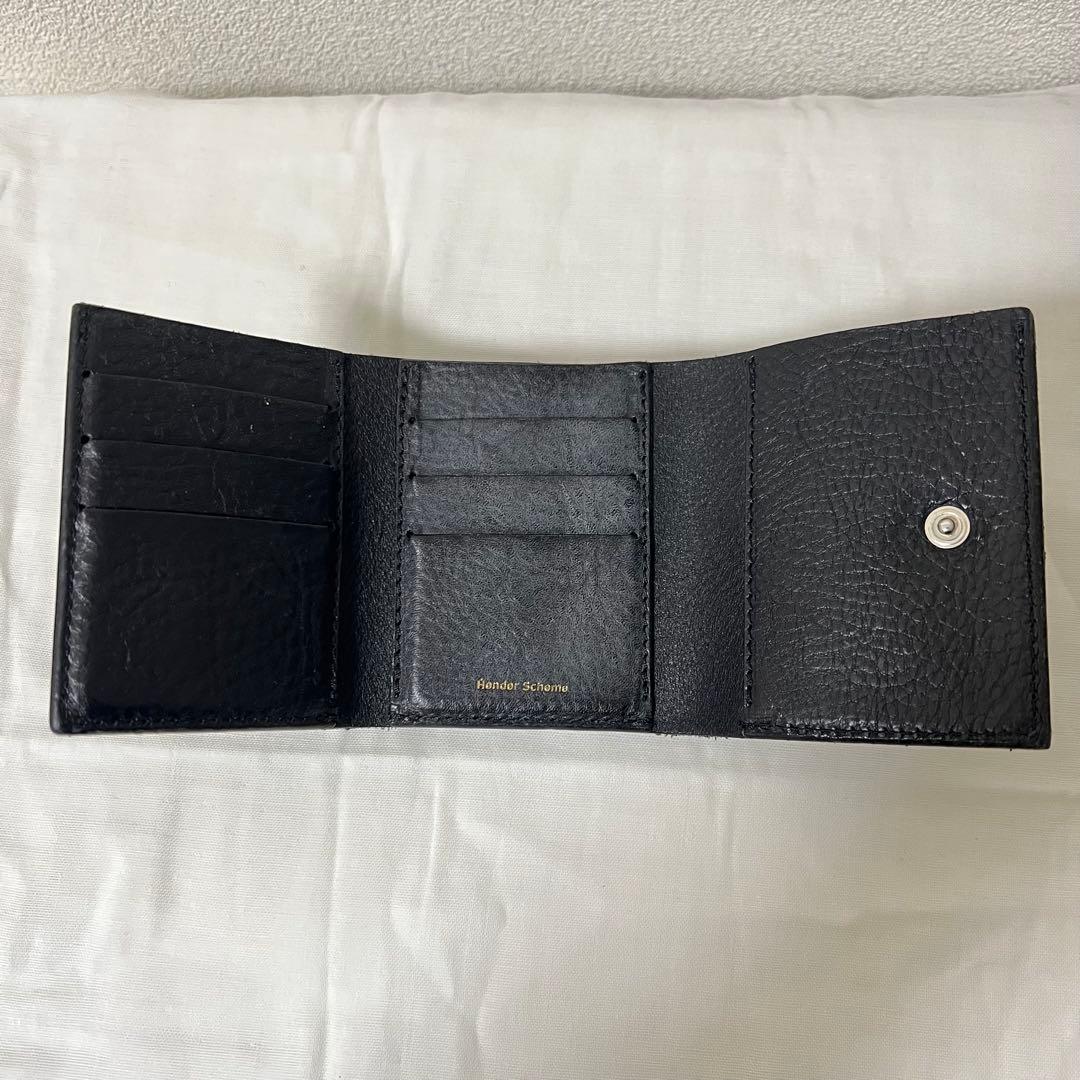 Hender scheme trifold wallet 三つ折り財布 黒レザー