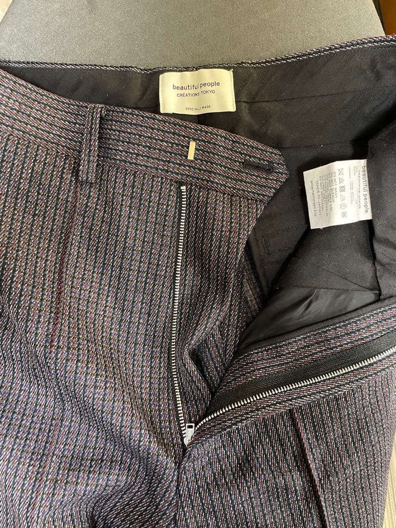 Beautiful People スラックス ベルト付き　ワイドストレート