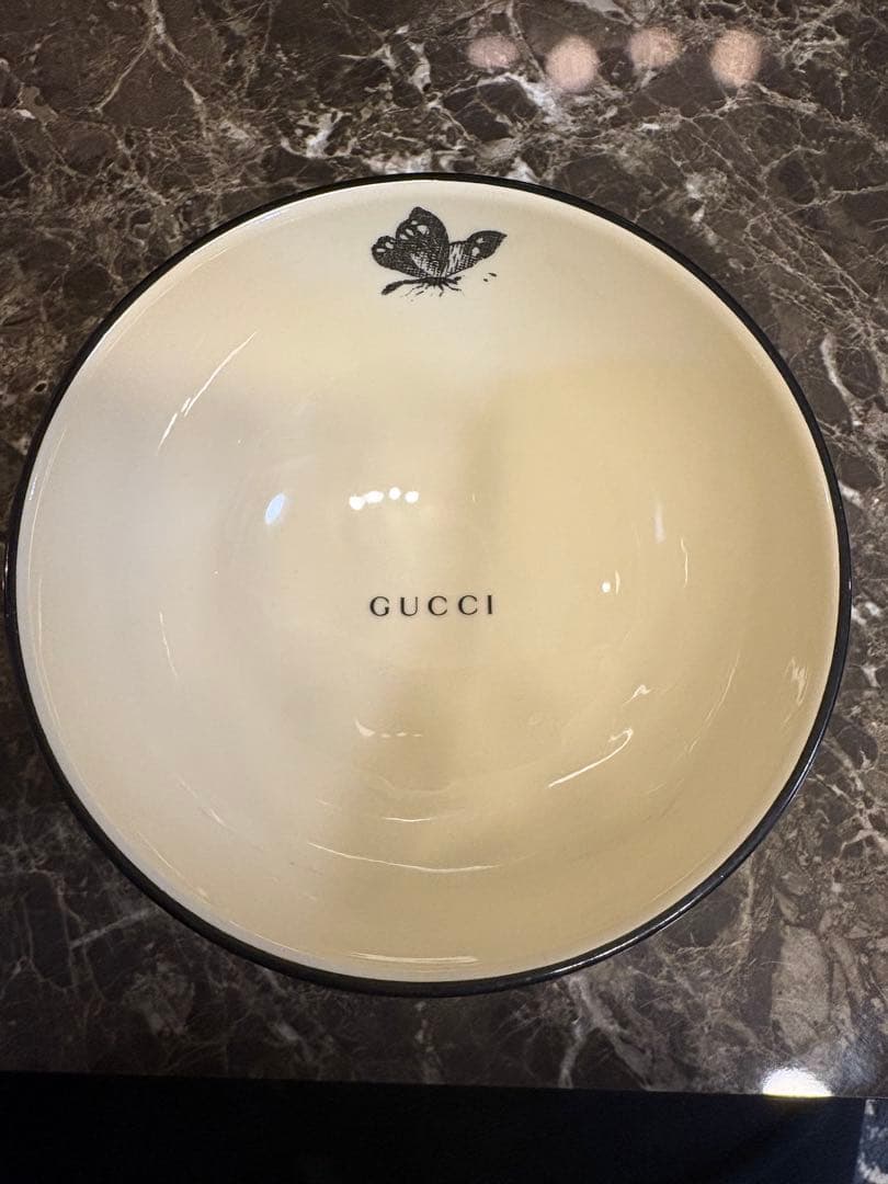 GUCCI 蝶模様 ペットボウル 2個セット