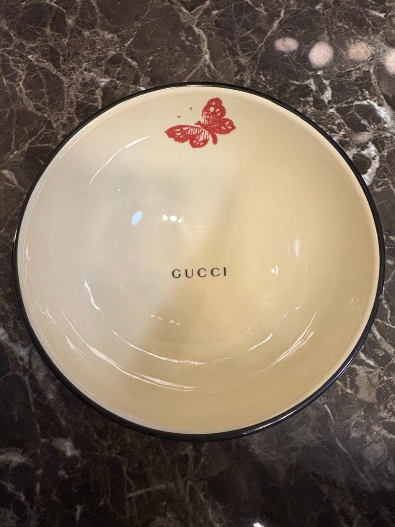 GUCCI 蝶模様 ペットボウル 2個セット