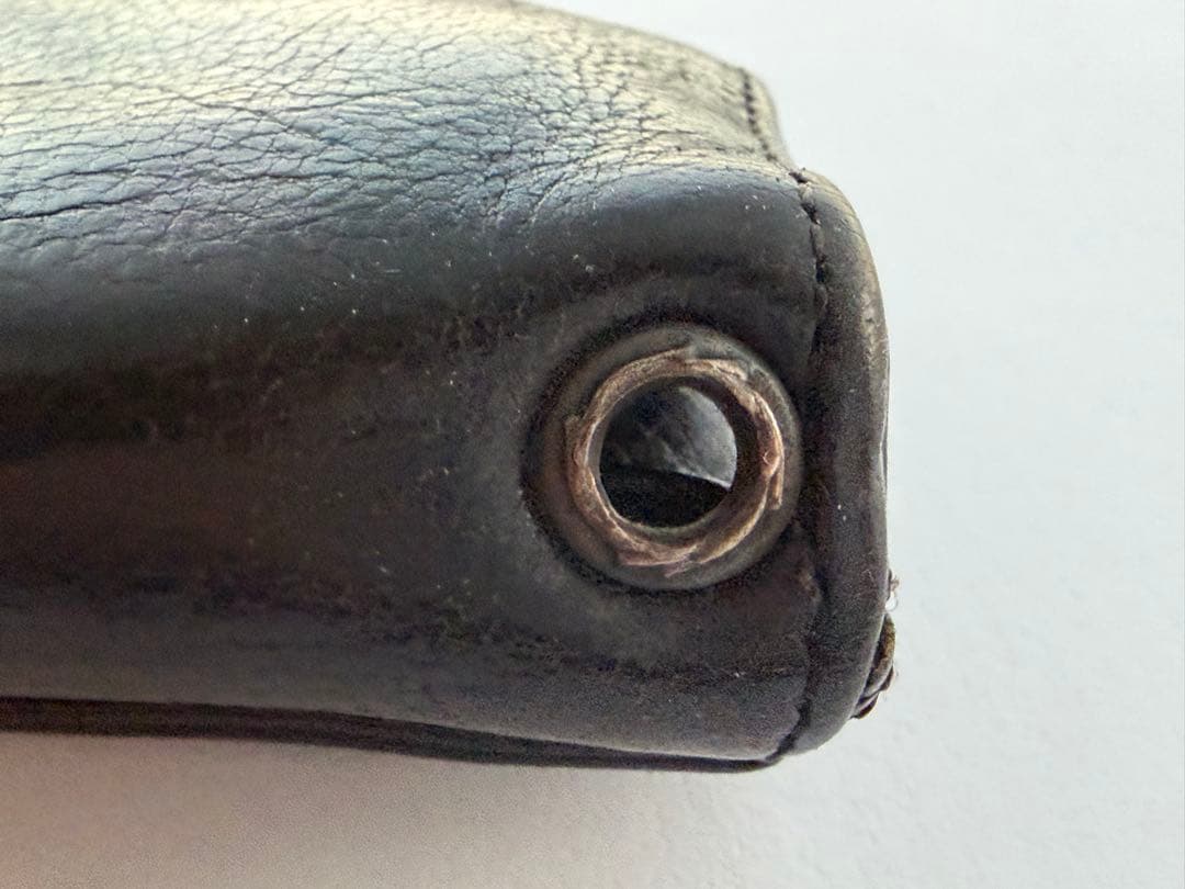 【正規品】クロムハーツ 3フォールド ウォレット クロスボタン　ブラック