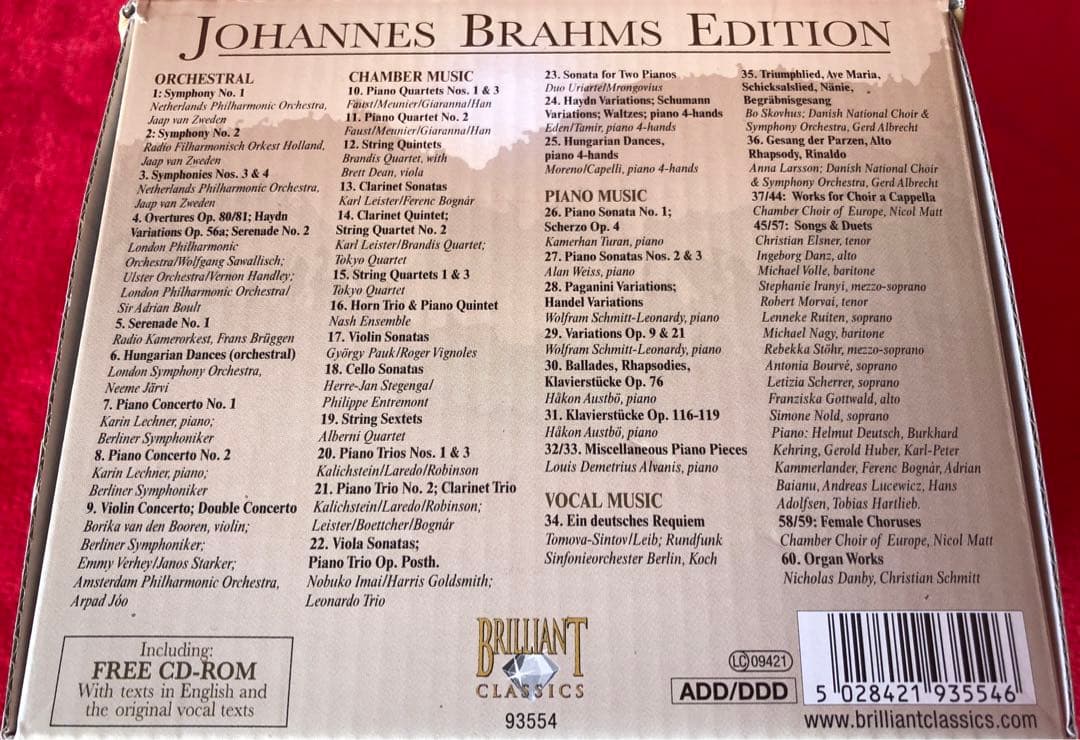 クラシック JOHANNES BRAHMS COMPLETE WORKS