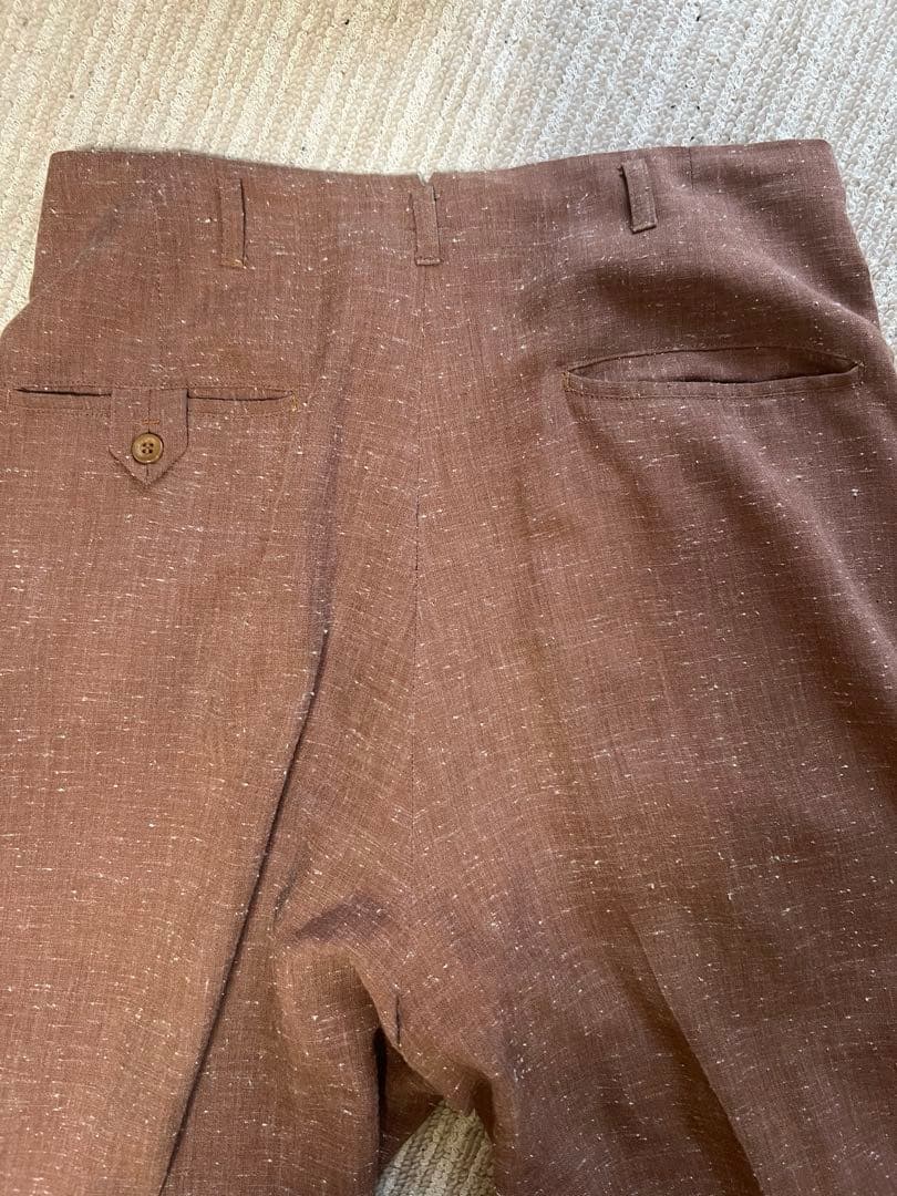 【スペシャル】50s レーヨン混 ギャバスラックス かすりネップ 2タック