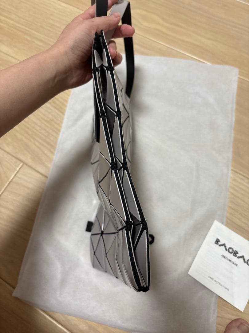 【未使用】BAOBAO バオバオイッセイミヤケ　大きいサイズトートバッグ グレー