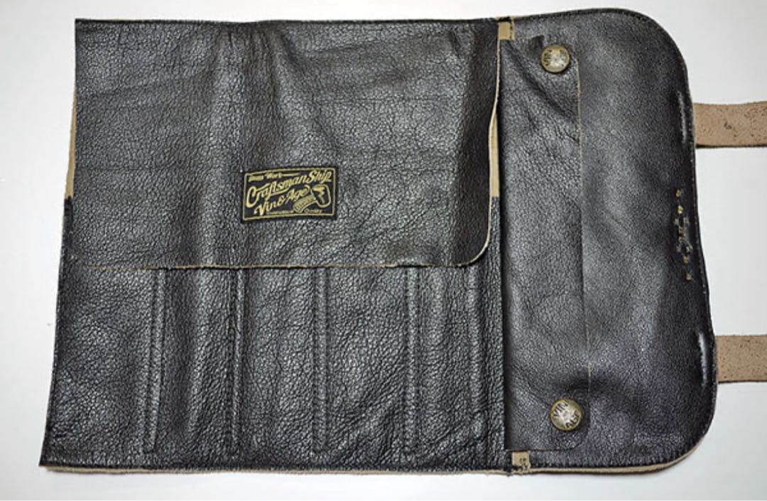 VIN&AGE TYPE VTB1 レザーツールロール ネイビー/ゴールド