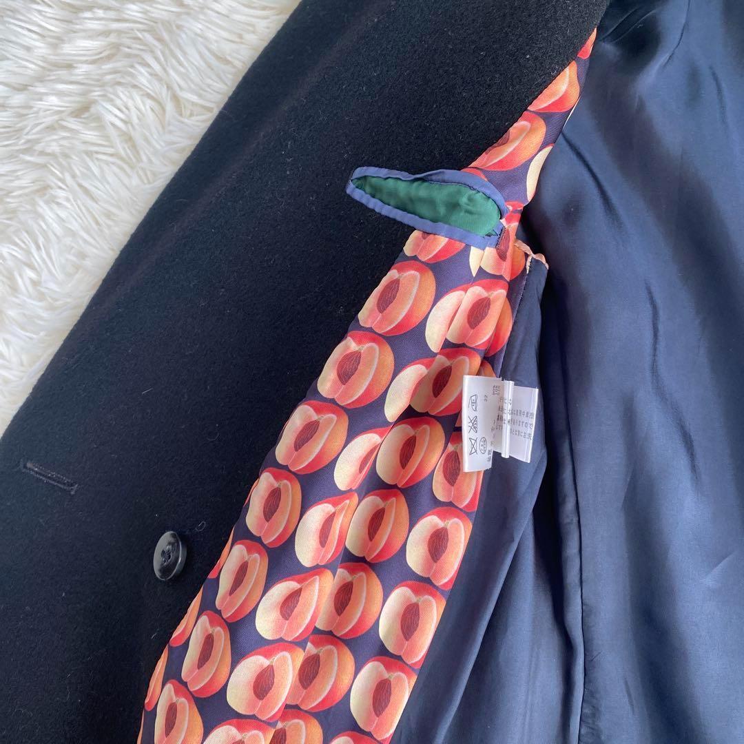 希少　ポールスミス　カシミヤ混　ダブル　チェスター　コート　黒　ロング