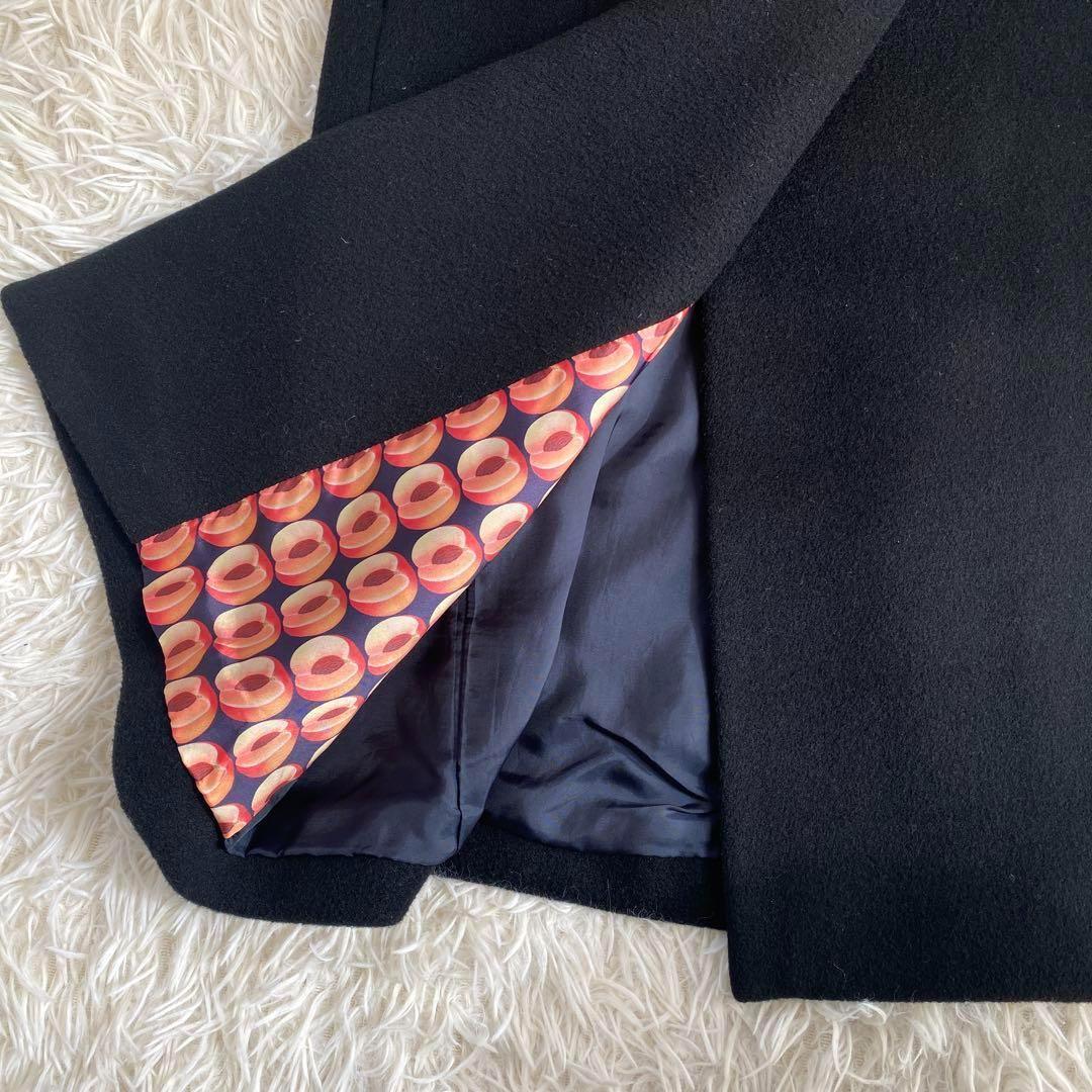 希少　ポールスミス　カシミヤ混　ダブル　チェスター　コート　黒　ロング