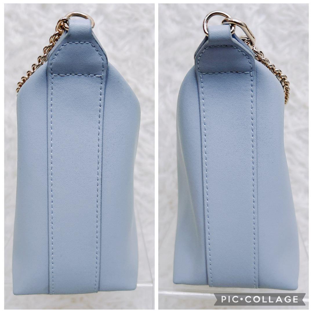 現行　フルラ　ヌヴォラ 2wayショルダーバッグ チェーン　レザー 水色