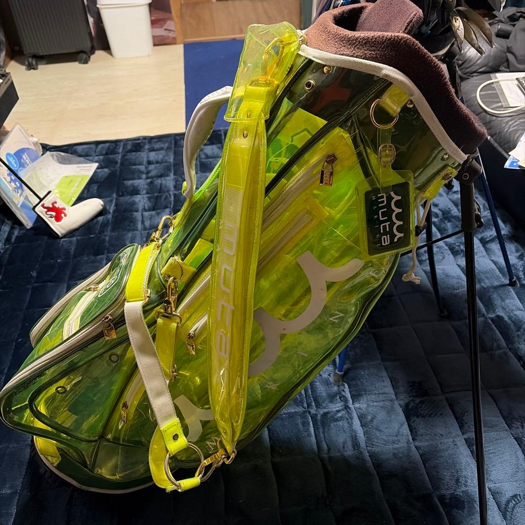 muta 透明黄緑スタンドゴルフバッグ