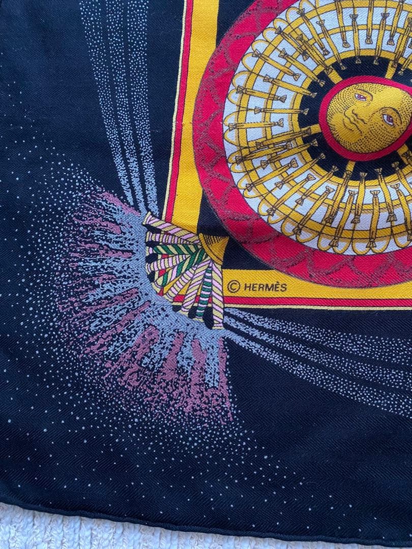 ヴィンテージ⭐︎HERMES150周年記念花火柄⭐︎カシミアシルクストール