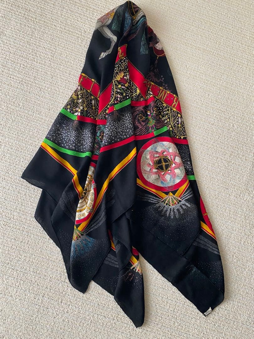 ヴィンテージ⭐︎HERMES150周年記念花火柄⭐︎カシミアシルクストール